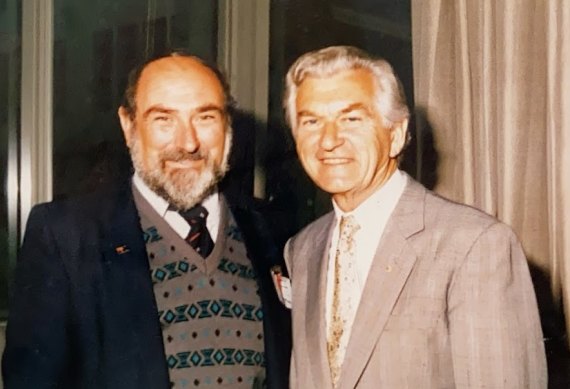 Lino Vella with Bob Hawke.