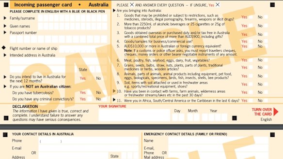 Although outgoing passenger cards were scrapped years ago, we still have to fill out these cards on arrival back in the country.