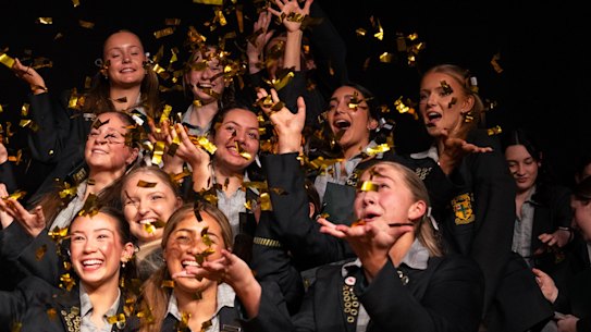 Students from Penrhos College celebrate the end of their schooling journey.