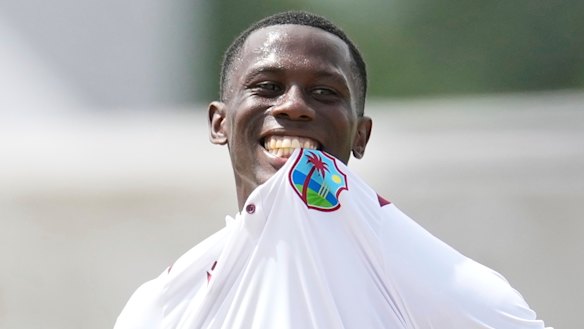 West Indies bowler Shamar Joseph during day one of the first cricket Test against Australia.