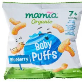 The Mamia baby puffs packaging was revised after Aldi received legal letters about its previous design.