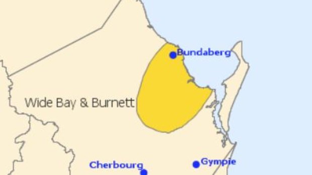 The Wide Bay and Burnett regions and Burnett have been issued a severe thunderstorm warning.
