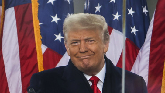 Donald Trump addresses supporters just before the Capitol riots on January 6. 