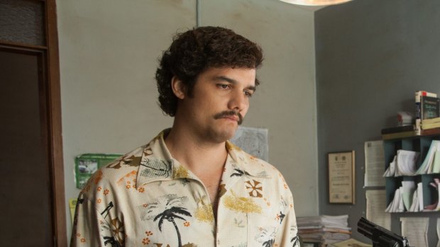 Wagner Moura as Pablo Escobar in Narcos.