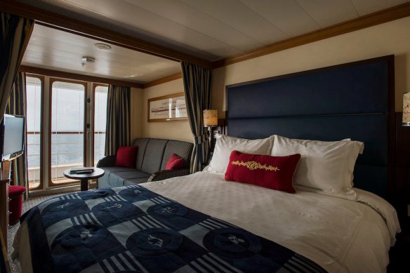 Staterooms on the Disney Magic and Disney Wonder are designed with nautical decor.