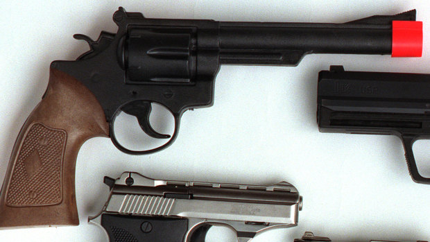 Police charged the young boy with armed robbery after he allegedly pulled out a toy gun.