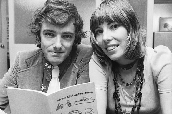 Tony and Maureen Wheeler pictured in The Sydney Morning Herald in 1973 with their first guide book.
