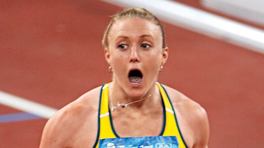 ATHLETICS womens 100m hurdels final BEIJING OLYMPICS 2008 Sally McLellan of Australia won silver Tuesday 19 August 2008. Photo by Andrew Meares / Fairfax SPECIAL 00000000