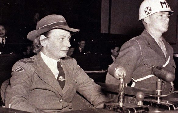 Vivian Bullwinkel testifies at the Tokyo War Crimes Tribunal in 1946.
