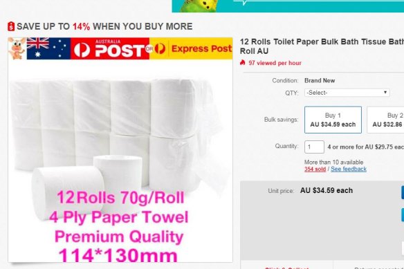 Toilet paper for nearly $35. 