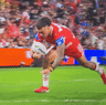 Jaydn Su’a bombs one of the easiest tries of the season.