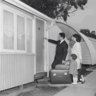 In a picture acquired Friday, 27 May 2022 shows a nissen hut under development in an undated image. Pic - SUPPLIED
Nissen Hut,  Belmont. 24th May 2022 Photo Louise Kennerley SMH
A migrant family enters their new home with hopeful faces at Maribyrnong, Victoria, 1965. Nissen huts were a common feature of life in a ‘silver city’.

Rosemary Roberts outside the newly renovated Nissen Hut where she grew up, 4 Sommerset Street. Belmont. 24th May 2022 Photo Louise Kennerley SMH
