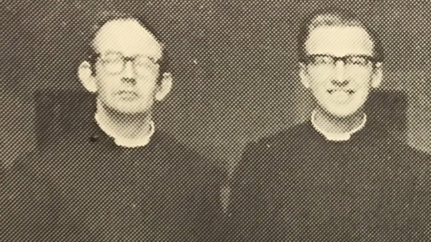 Brother Donald Paschal Alford, right (with Brother William Houston, later  convicted of child sex abuse) at St Augustine's boys' orphanage in Geelong in the 1970s.