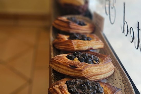Blueberry danishes at Hominy Bakery.