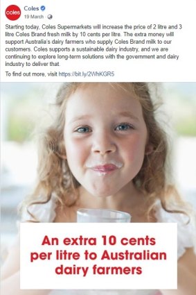 A sample of the representations made by Coles regarding its 10 cent levy.
