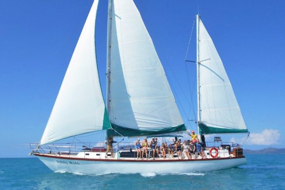 The Waltzing Matilda charter boat sails in the Whitsundays.