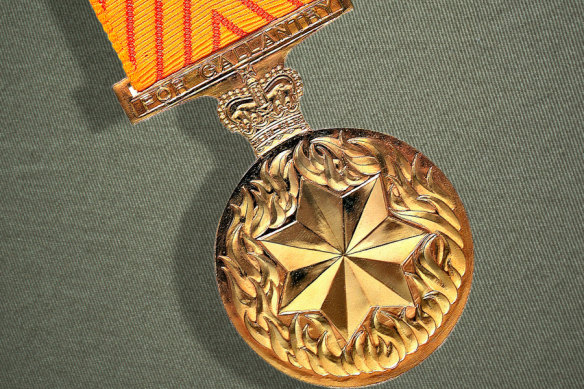 The Medal for Gallantry is awarded for acts of gallantry in action in hazardous circumstances.  