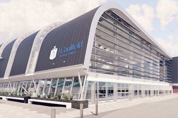 An artist's impression of the new aquatic centre at Caulfield Grammar School.