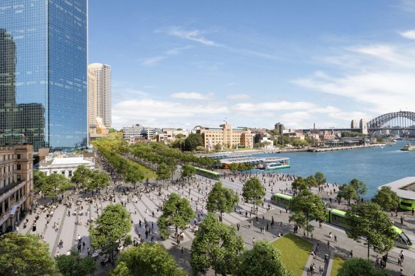 Bates Smart’s vision for Circular Quay: the removal of the Cahill Expressway and the rerouting of the City Circle train line underground.