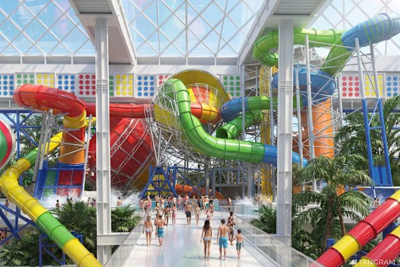A water park would be one of the many entertainment options on board.