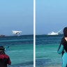 The moment a plane crashed at Rottnest Island on Tuesday.