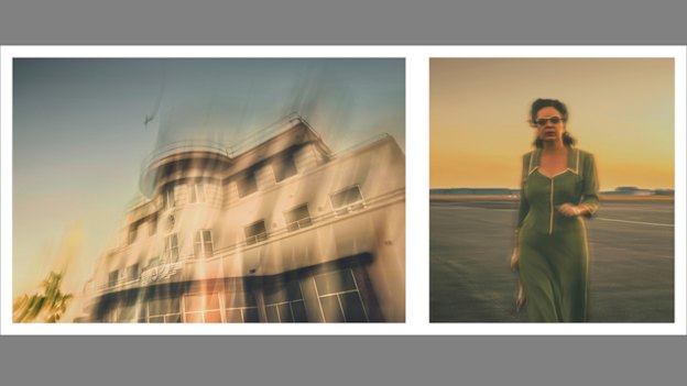 The Airport (2019) by Tracey Moffatt, diptych, large C-type print.
