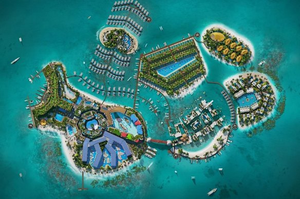 A digital rendering of the plans for the Heart of Europe on the islands.