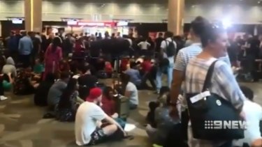 Long wait: Bali Airport on Tuesday.