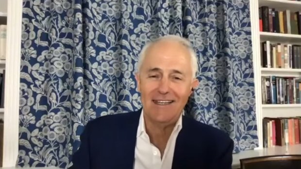 Malcolm Turnbull in his home study.