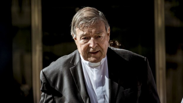 George Pell leaves the County Court after being found guilty of sexually assaulting two choirboys.