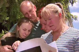 Cameron Smithâ€™s sister Taylah (left); father, Michael; sister Chantelle; and mother, Michelle, after his death last year.