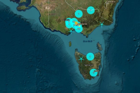 More than 20,000 Victorians – and some Tasmanians – submitted a “felt report” to Geoscience Australia after the earthquake on Sunday night.