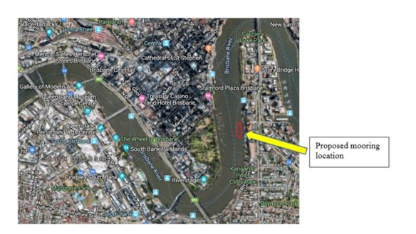 Proposed superyacht mooring location.