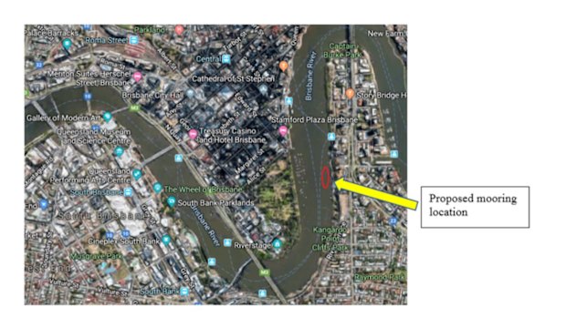 Proposed superyacht mooring location.