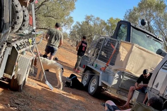 Jeremiah Rivers (pictured in centre) was last seen at Wippo Creek in south-western Queensland in October 2021.