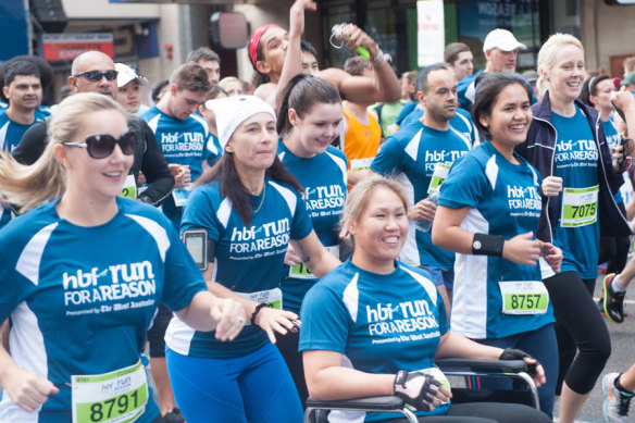 Participants at the start line at the HBF Run for a Reason.