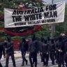 A neo-Nazi group made an unannounced walk through Ballarat on Sunday.
