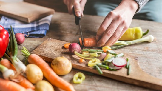 Spend thirty minutes washing and cutting up all the produce, and putting it in large glass jars or containers ready to be used.