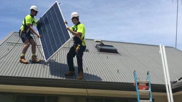 Solar panel installation on Michael Peters' house in Balgowlah Heights.