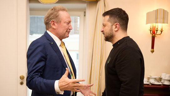Australian mining magnate Andrew Forrest has urged the US to continue its financial support for Ukrainian president Volodymyr Zelensky’s fight against Russia.