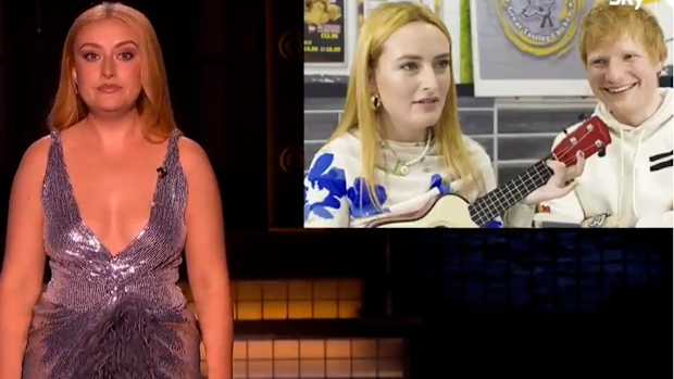 Amelia Dimoldenberg publicly roasted Ed Sheeran as a “world-famous red-headed puppet” during her Saturday Night Live UK opening monologue this week.