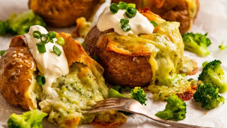 RecipeTin Eats' jacket potato with broccoli cheese filling