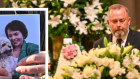 Andrew Landeryou, Kimberley Kitching’s husband, speaks at her funeral.