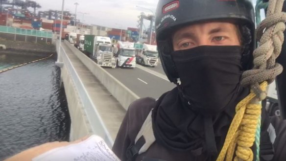 Protesters blockaded Port Botany again on Wednesday.