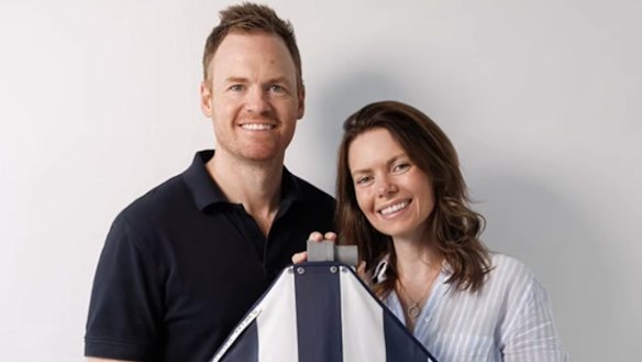 Jeremy Scott and Elizabeth Afrakoff are the husband and wife behind Swim Shady. 