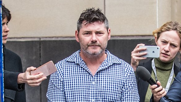 Steven Williams , Karen Ristevski's brother outside the Melbourne Supreme Court. 