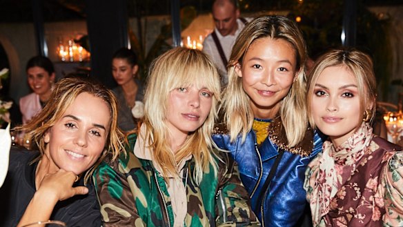 Pip Edwards, Anna Feller, Yan Yan Chan and Sarah Ellen at a dinner to celebrate the launch of luxury resale site Vestiaire Collective to Australia at Nour on Tuesday.