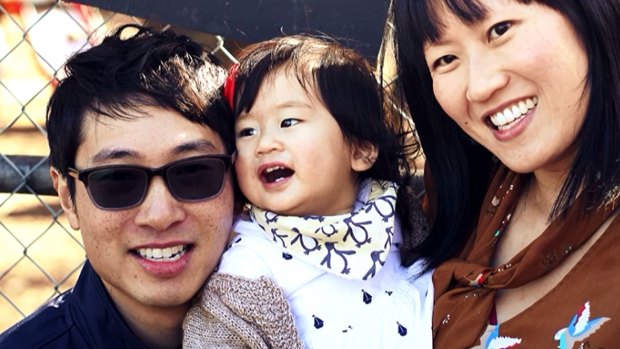 Matthew Si, with daughter Aria and wife Melinda Tan. 