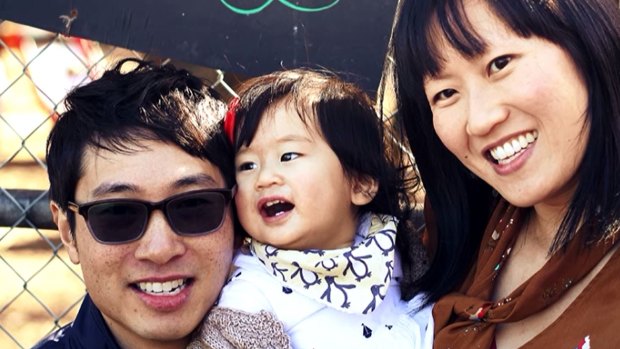 Matthew Si, with daughter Arya and wife Melinda Tan. 