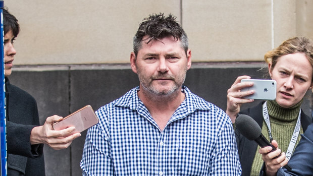 Steven Williams , Karen Ristevski's brother outside the Melbourne Supreme Court. 